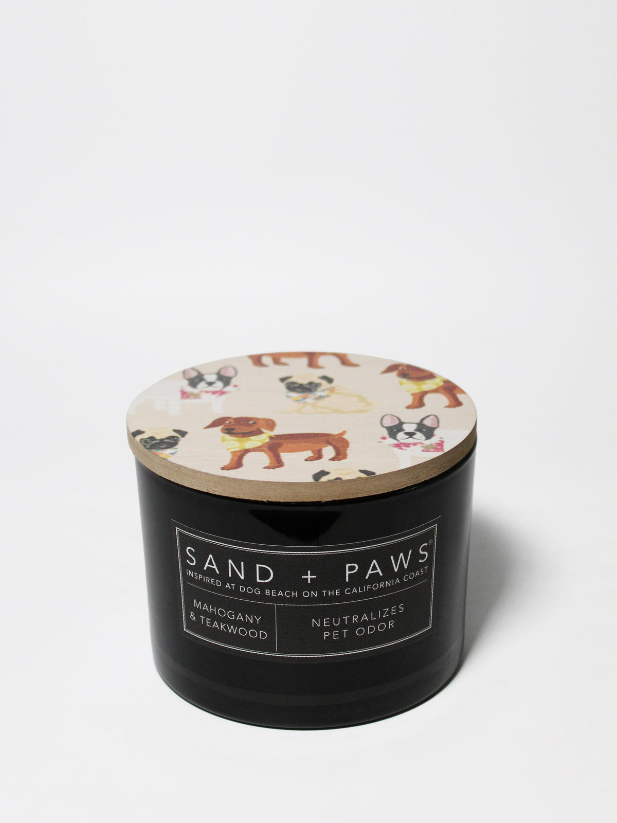 Sand + Paws Mahogany & Teakwood 12 oz scented candle