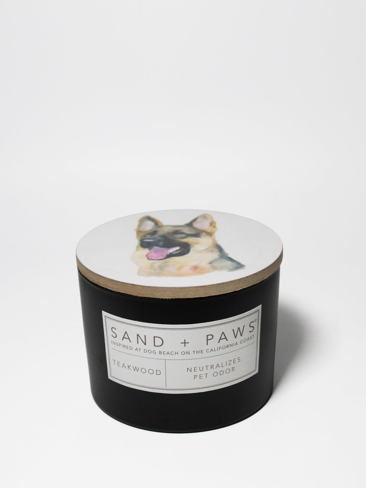 Sand + Paws Teakwood 12 oz scented candle